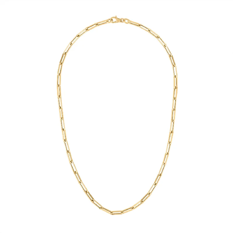 14KT GOLD SMALL RECTANGLE LINK NECKLACE