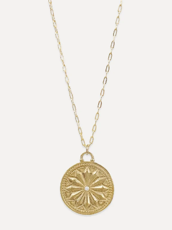 Sun Lotus Necklace - large "be resilient"