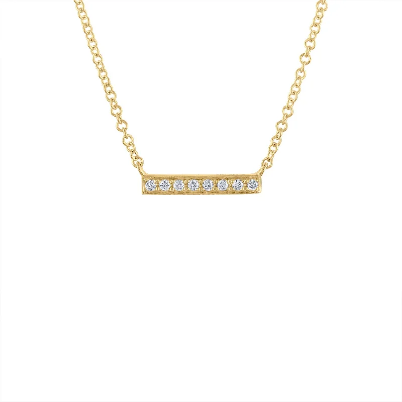 14KT GOLD MINI DIAMOND BAR NECKLACE