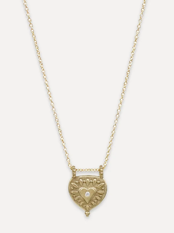 14K Reya Necklace - large "love conquers all"