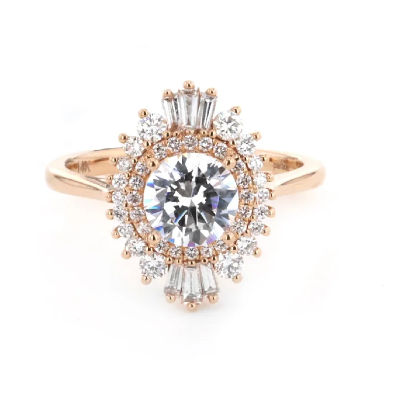 0.52 ctw Diamond Halo Engagement Ring