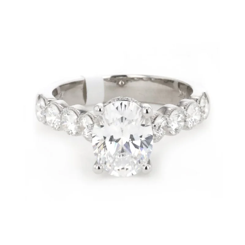 0.91 ctw Diamond Hidden Halo Engagement Ring