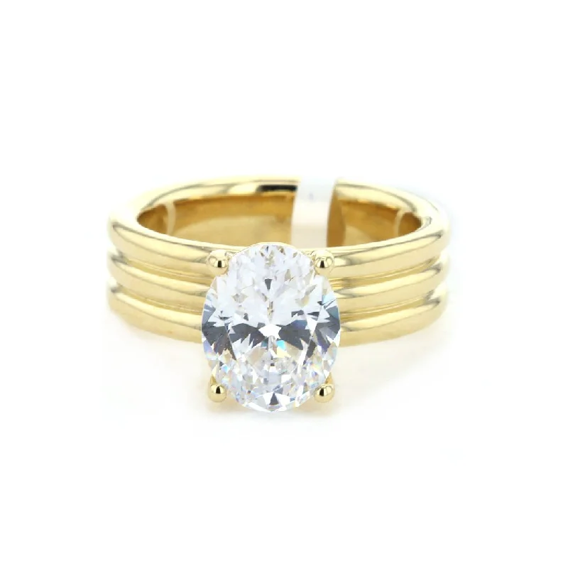 Wide Solitaire Engagement Ring