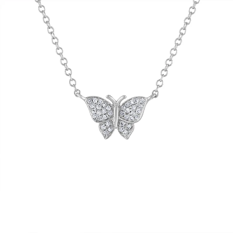 14KT GOLD DIAMOND BUTTERFLY NECKLACE