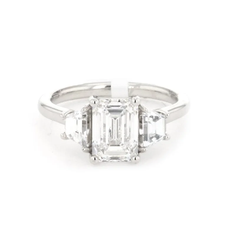 2.85 ctw Lab Grown Diamond Three-Stone Engagement Ring