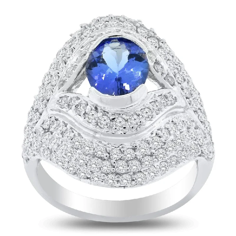 Auriya 14k Gold 1 7/8ct Tanzanite and 1 7/8ct TDW Diamond Engagement Ring