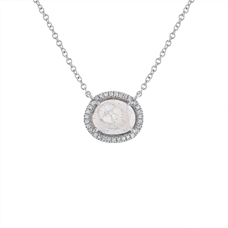 14KT GOLD SINGLE DIAMOND SLICE NECKLACE