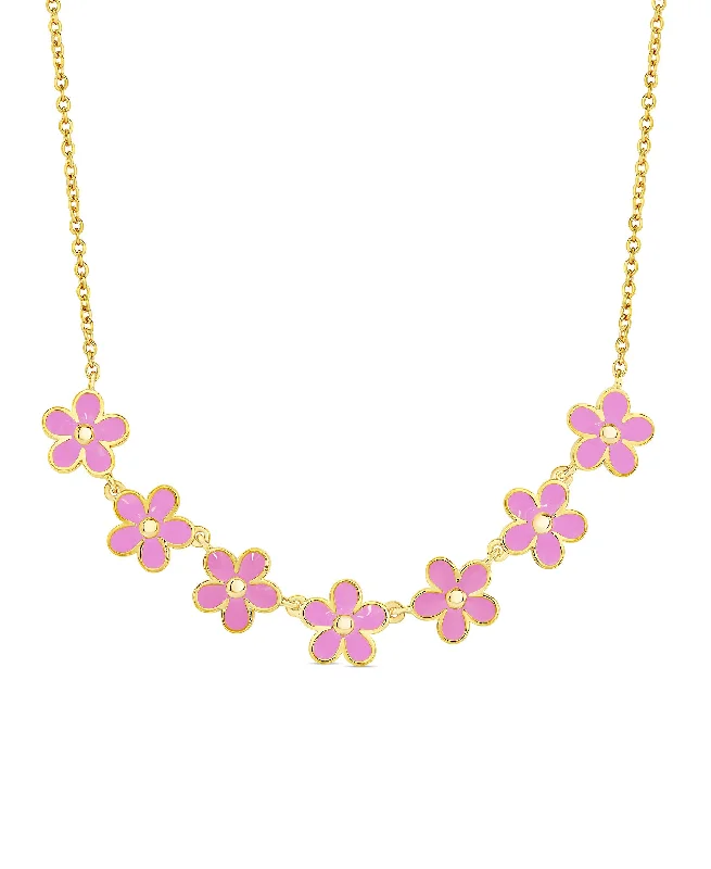 Flower Frontal Necklace (Pink)