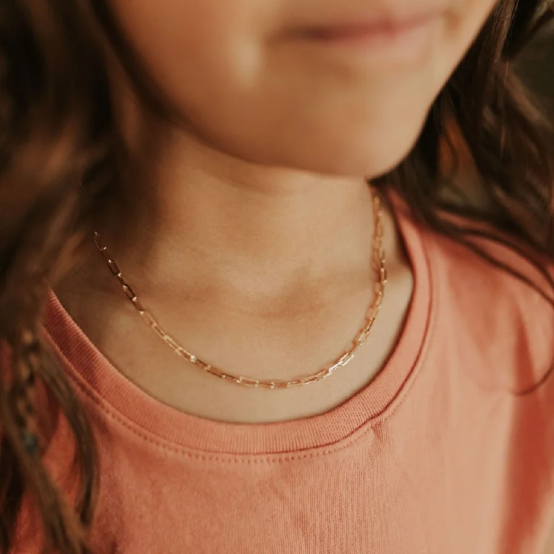 *Littles* Madeline Gold Filled Paperclip Necklace