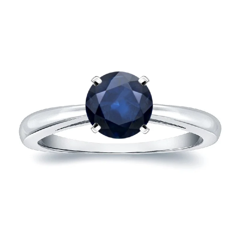 Auriya 14k Gold Sapphire Solitaire Engagement Ring 1 1/2ct TGW