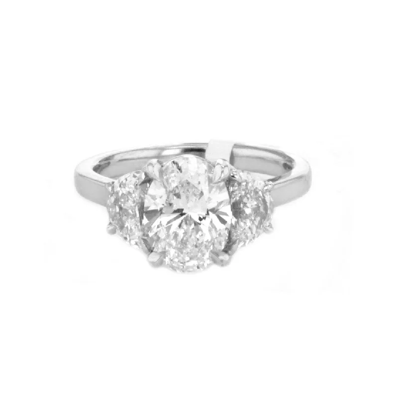 3.4 ctw Lab Grown Diamond Three-Stone Engagement Ring