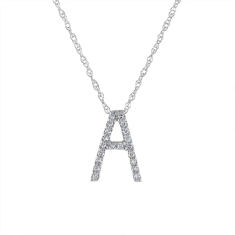 14KT GOLD DIAMOND INITIAL NECKLACE