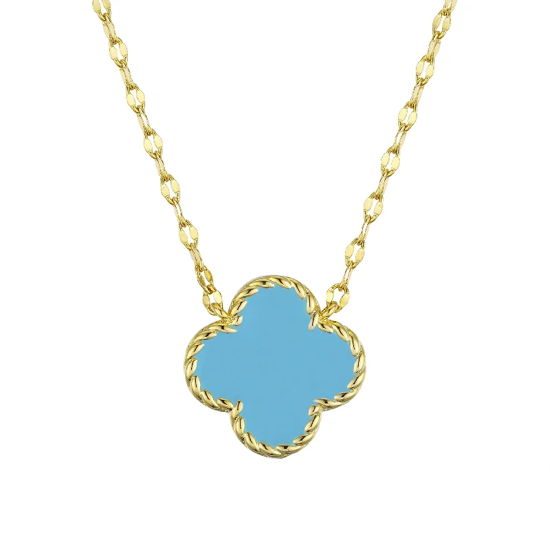 Four Leaf Clover Necklace - Turquoise