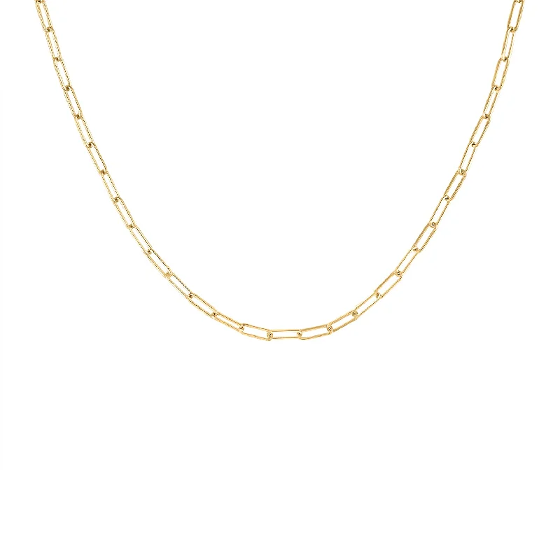 14KT GOLD XXSMALL RECTANGLE LINK NECKLACE