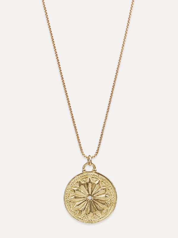 Sun Lotus Necklace - large "be resilient"